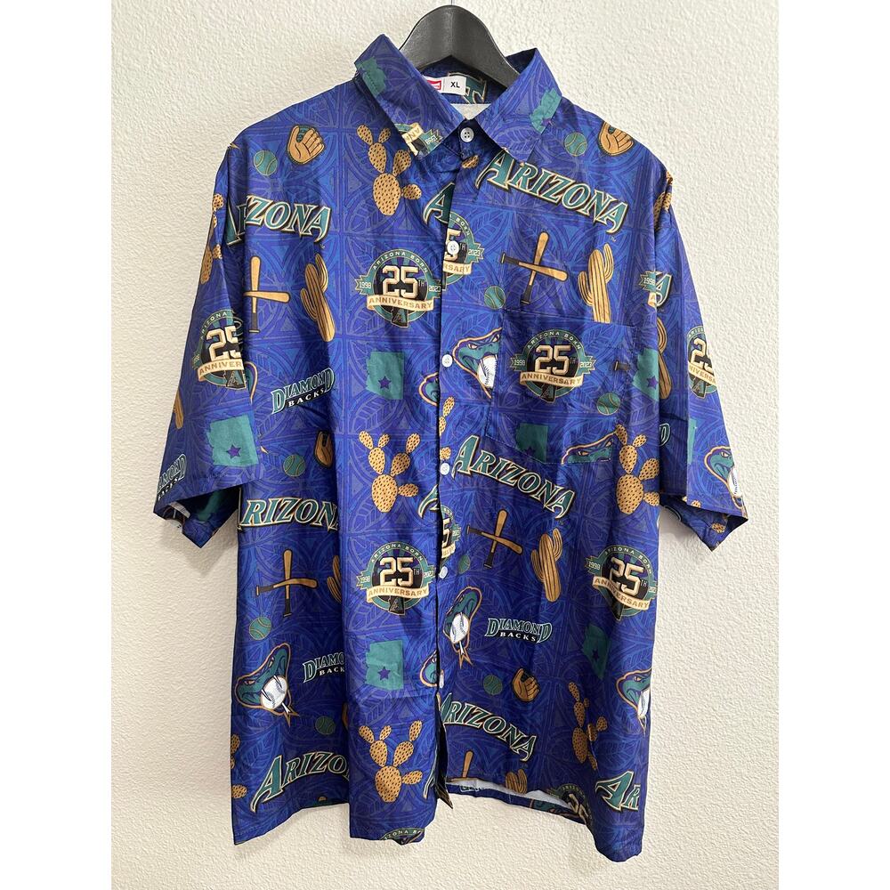 Budweiser Arizona Diamondbacks 25th Year Father's Day Hawaiian Size XL Shirt